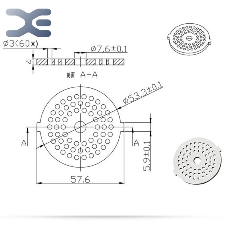 3Stck einstellen Fleischwolf Teile Für Panasonic (57,6mm) durchmesser Edelstahl Acesorios Para Amoladora (4mm) Dicke