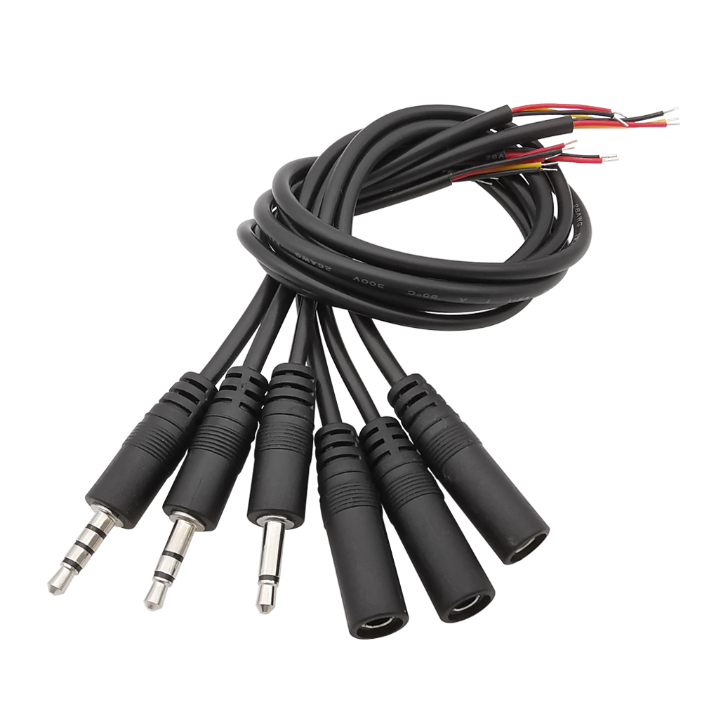 Conector macho hembra de 3,5mm, conector de Audio Mono/estéreo, Cable de extensión de auriculares de Audio de 3,5mm y 2/3/4 polos, Cable de reparación DIY de 30CM