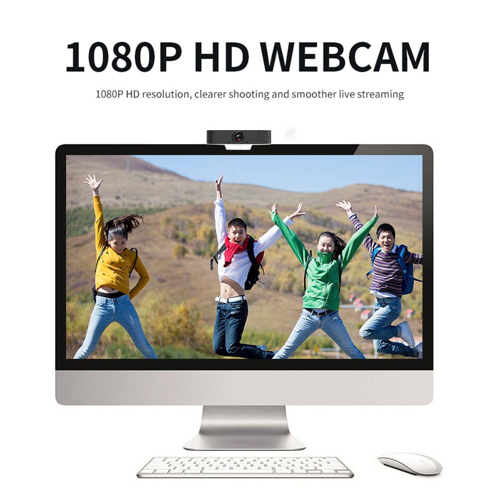 Full HD Webcam 1080P Webcam with Microphone Cameras for Laptop or Desktop Web Camera