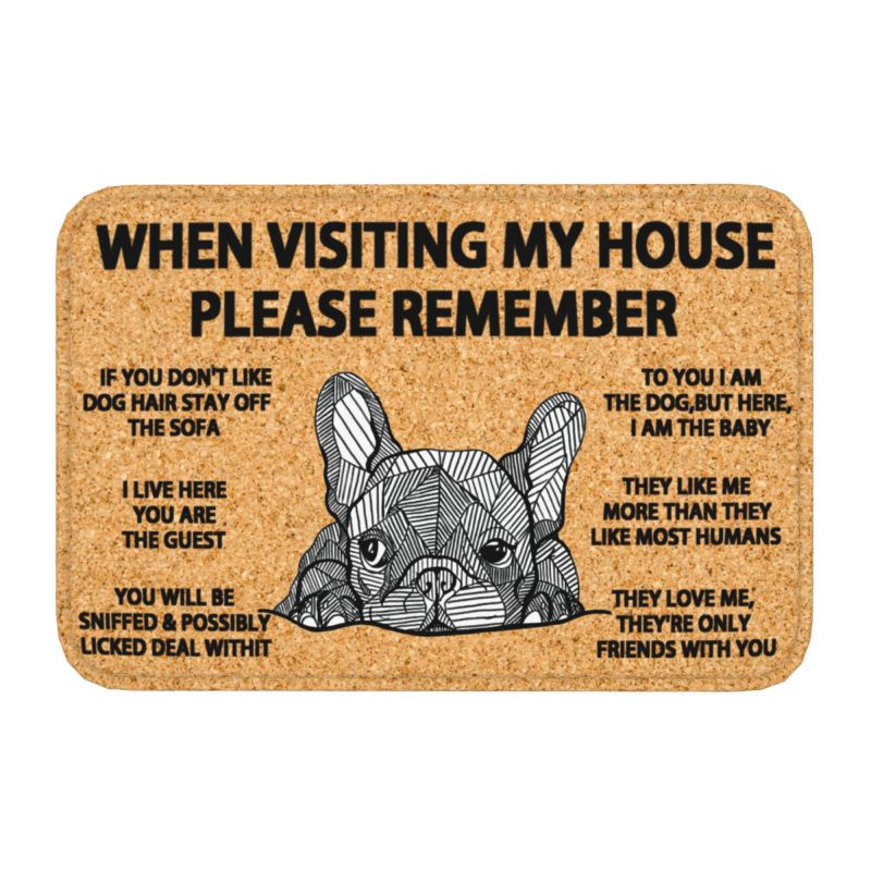 Please Remember English Bulldog Doormat Non-Slip Bathroom Kitchen Mat Living Room Door Floor Entrance Carpet Rug: Light Grey