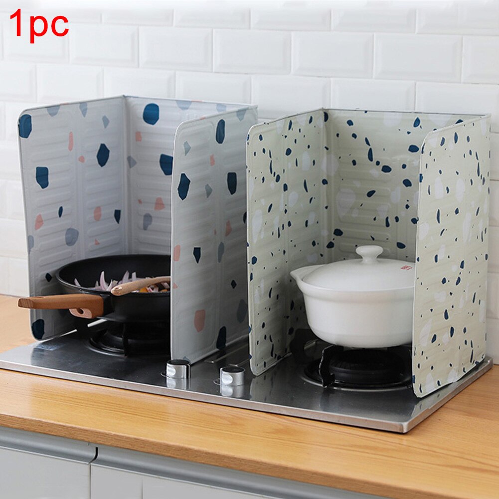 Handig Opvouwbare Praktische Thuis Aluminiumfolie Olie Splash Board Huishouden Kachel Warmte Isolatie Koken Baffle Makkelijk Schoon