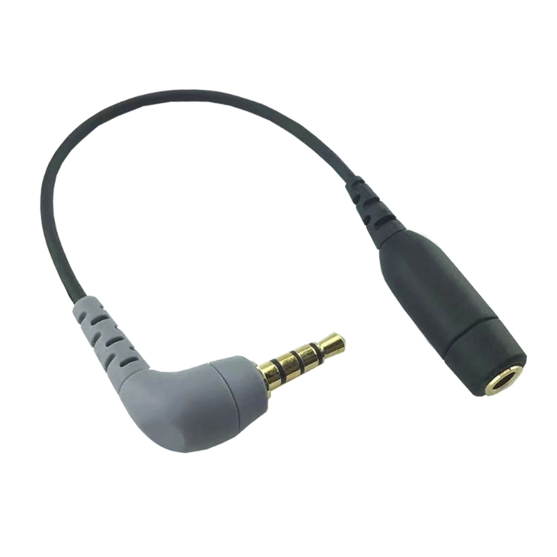 Adaptador de Cable de micrófono de 3,5mm a TRRS, adaptador hembra de 3,5mm para grabación de cámara de micrófono RODE SC3/SC4: Grey