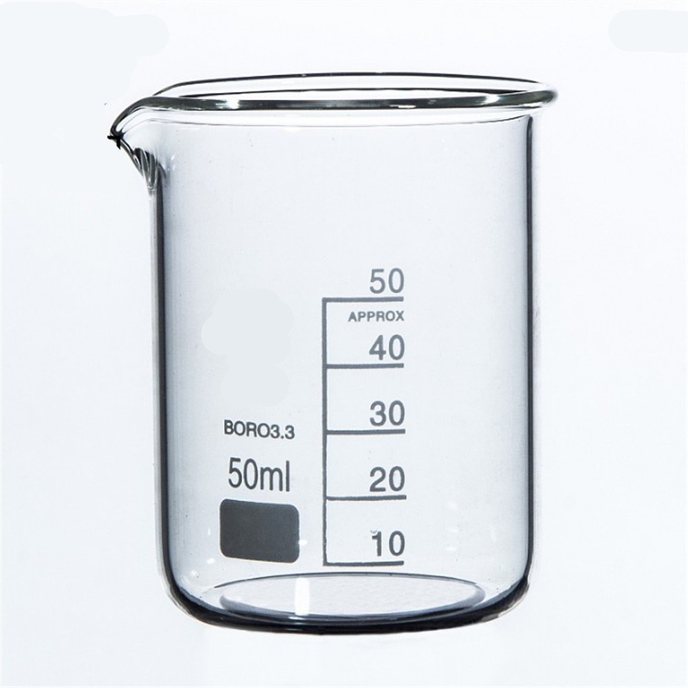 4 stks/50 ml Bekerglas Lage Vorm Chemische Lab Glaswerk