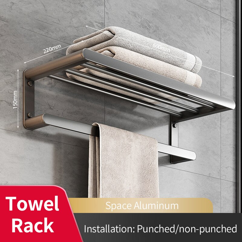 Bathroom Storage Rack Multifunctional Wall-mounted Adjustable Storag Rack Waterproof Load-bearing Holder Toilet Bathroom: C