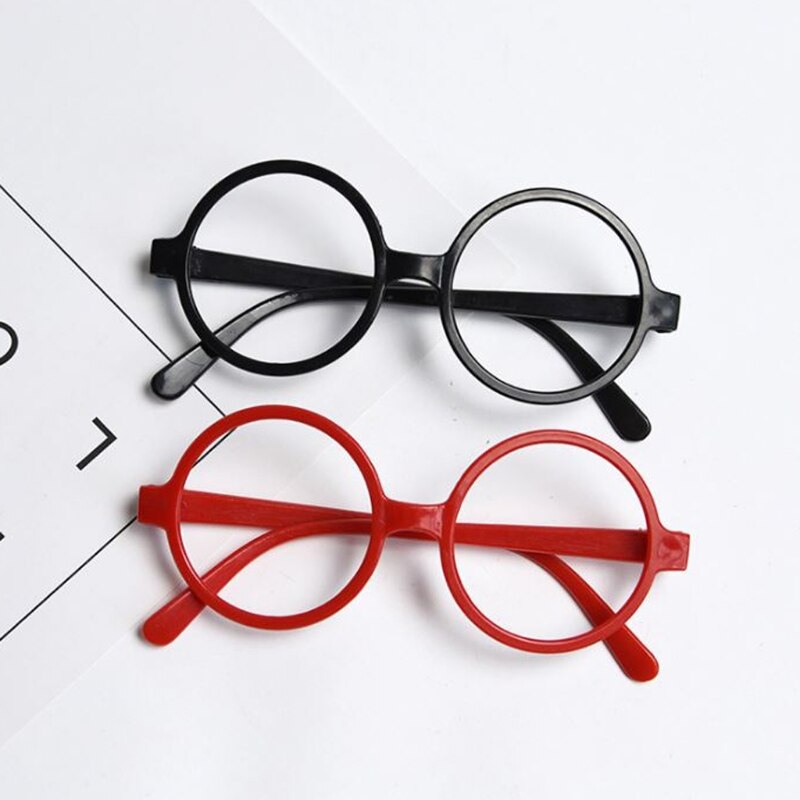 Gafas redondas para niños, montura negra o roja, de Navidad para niños, y