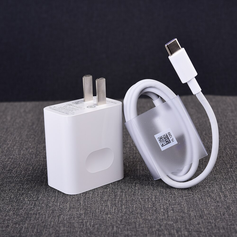 Originele huawei 5v/4.5a supercharger adapter 5a type c usb kabel voor  p9 p10 plus  p20 p30 p40 pro mate 9 10 20 30 pro honor 10: Ons set geen doos