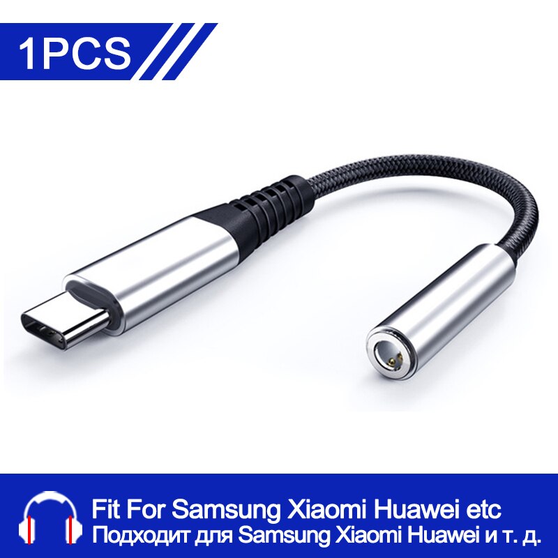 Cable de Audio USB tipo C a conector de 3,5mm para Samsung Galaxy S20, S21, S22, Ultra Note 20 Plus, cable adaptador USB C a Aux 3,5: B-Silver 3.5 cable