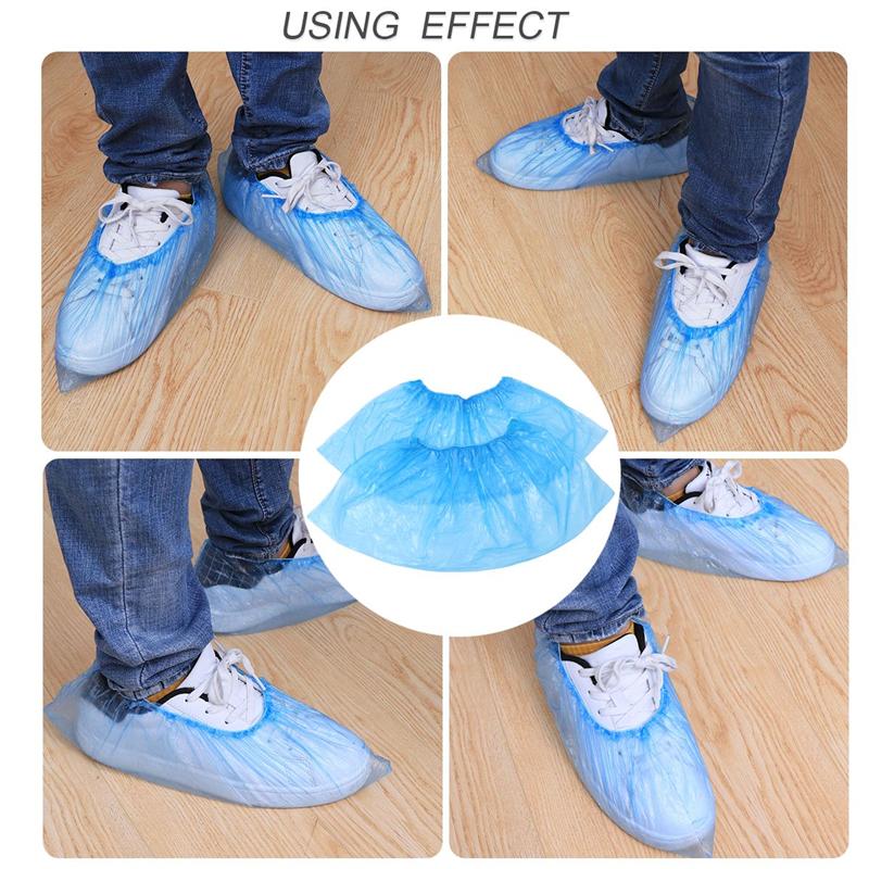 100pcs Disposable Plastic Shoe Covers Carpet Cleaning Shoe Covers Overshoes Shoe Cover Foot Cover Household Cleaning Chemicals