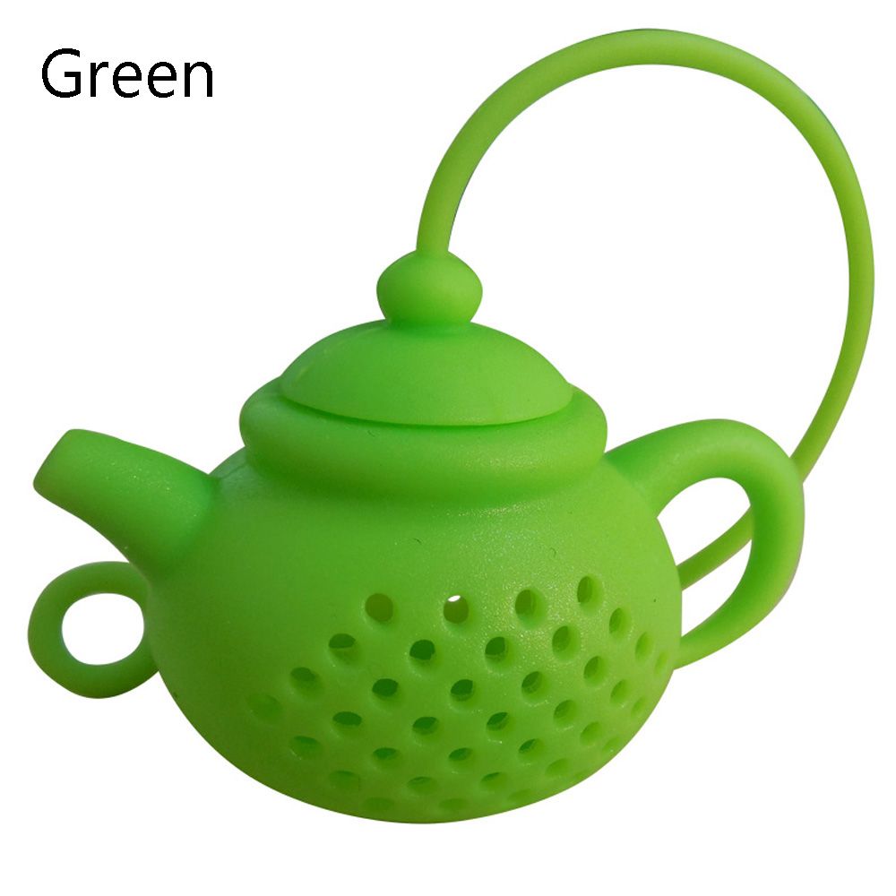Teapot/Fish/Poop Shaped Tea Infuser Strainer Silicone Tea Bag Leaf Filter Diffuser Kitchen Gadget Teaware Accessories: green