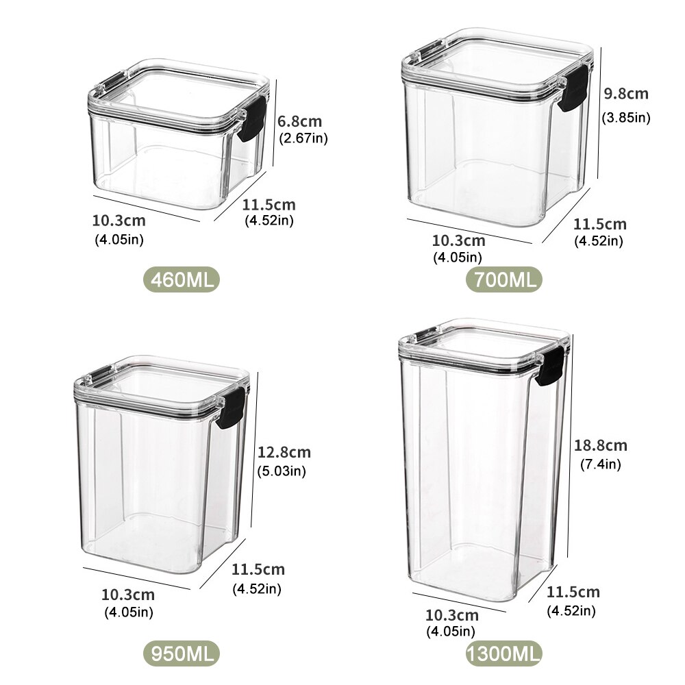 Ar Set With Lid Food Storage Container Noodle Box Multigrain Storage Tank Sealed Cans Refrigerator Food Storage Container