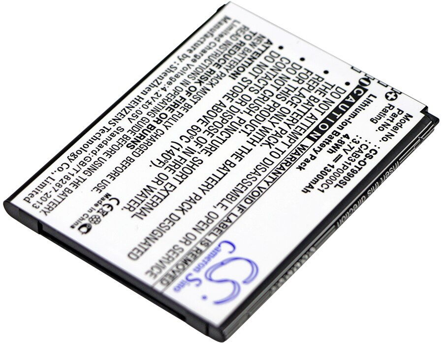 POWERY Akku für Alcatel 5020D-2BALDE Li-Ion Akku, 3.7 Volt, 1300mAh