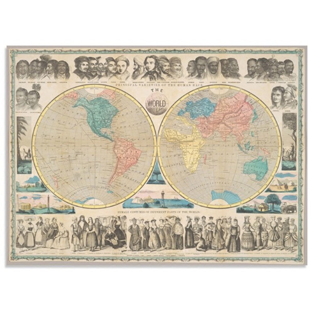 Retro Wereldkaart Poster Size Wanddecoratie Grote Kaart van De Wereld 80x58cm Waterdichte canvas kaart
