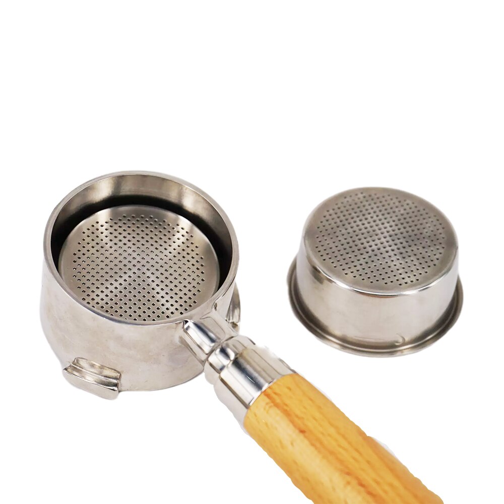 2/4Puchar 51mm bezciśnieniowy kosz filtrujący wysokiej jakości filtr robić herbaty kawy kosz filtrujący srebrny ze stali nierdzewnej stal Dripper części kawy narzędzie