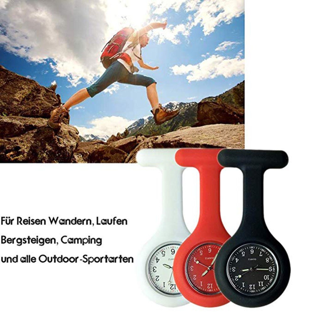 Elektronik lommeure silikone sygeplejerske ur broche stifter unisex ure ur gratis batteri ur