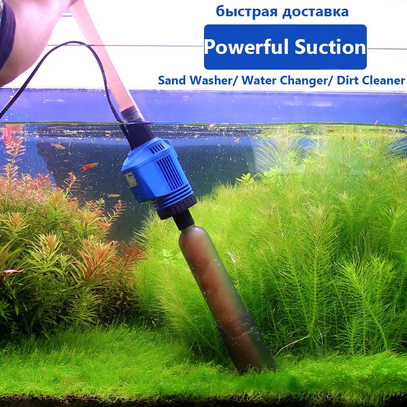 220V Electric Water Changer Cleaner Aquarium Sand Washer Fish Tank Filter Powerful Suction Syphon Operated Vacuum Gravel Siphon
