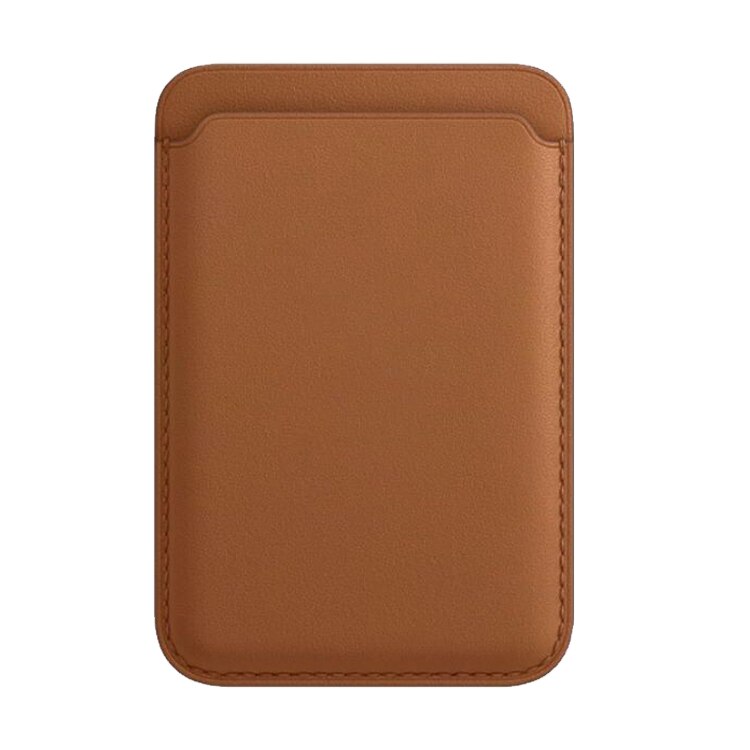 Card Bag Leather Magnetic Card Holder For iPhone 12 Back Wallet Case Card Pocket Holder for iPhone 12 Pro Max Mini Case: Dark Brown