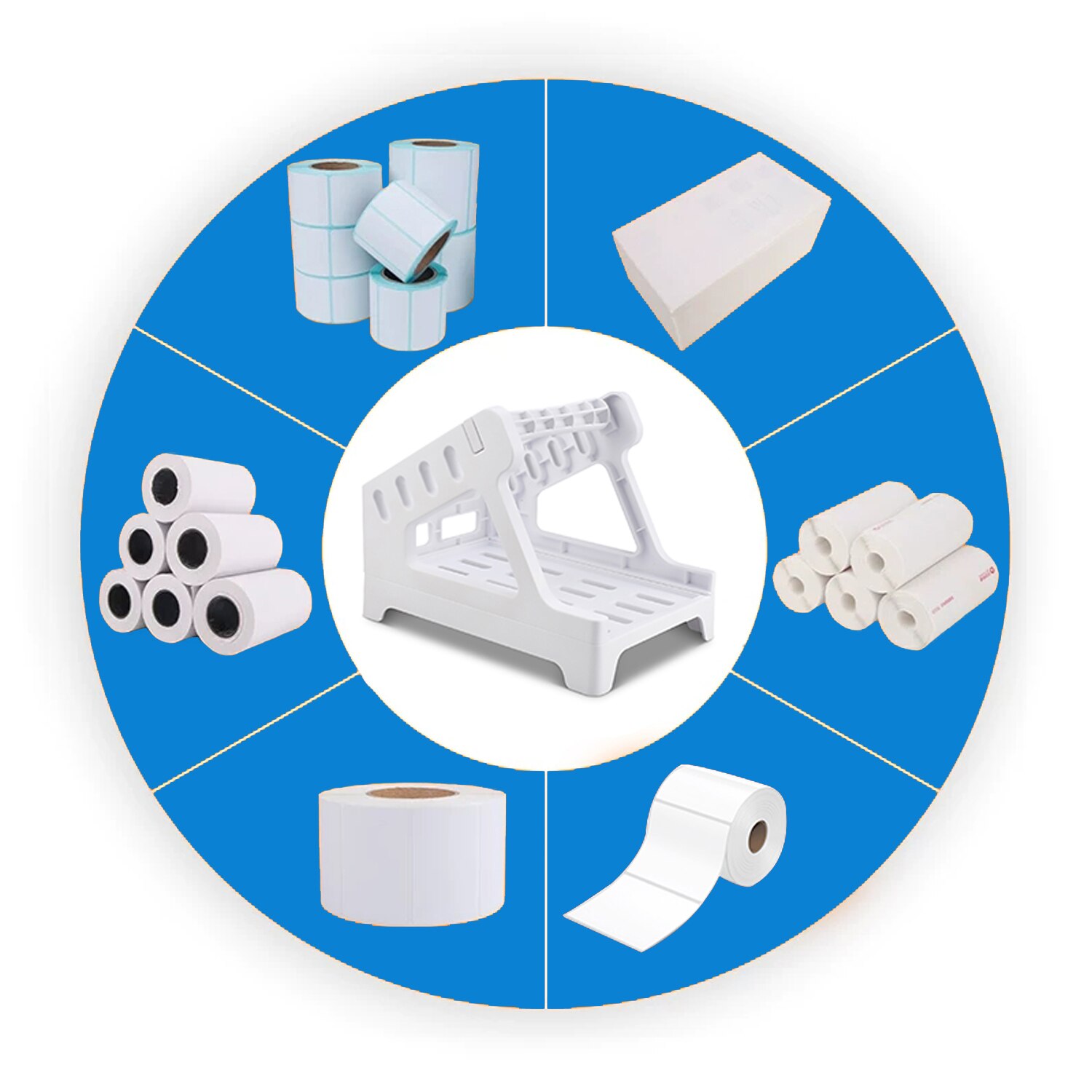 Trohestar Label Holder for Rolls and Fanfold Labels Work with Desktop Label Printer (White) label printer holder