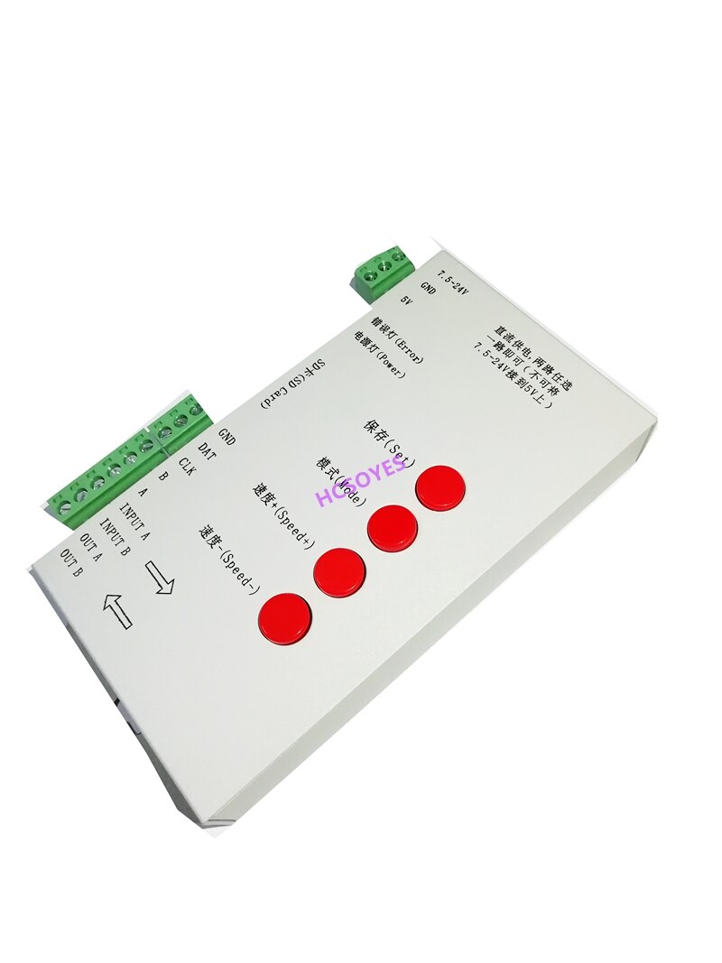 LED T1000S 128 SD Card Pixels Controller,DC5~24V,for WS2801 WS2811 WS2812B LPD6803 LED 2048 strip light lamp