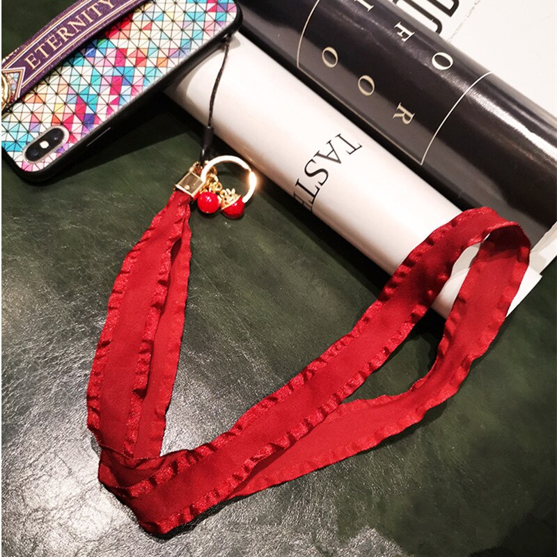 Traditionele Chinese Rode Telefoon Lanyard Riem Voor Iphone Huawei Redmi Samsung Xiaomi Geluk Mobiele Telefoon Id-kaart Lange Touw String