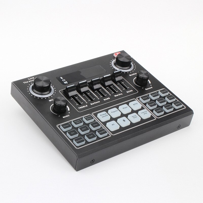 V9 Sound Card Mixer with Effector and Voice Changer 12 Kinds of Electronic Sounds 4 Kinds of Changing Sounds