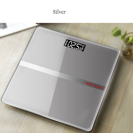 Yolanda Bathroom Floor Scales Smart Household Electronic Digital Body Bariatric Weight Scales LCD Display 180KG 400lb: Silver