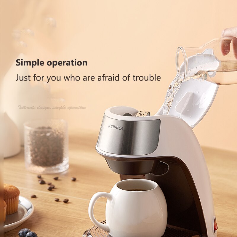 Liten kaffemaskin hjemme 300ml bærbar kontor te -bryggemaskin dryppfilter type