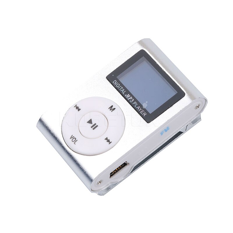 Mini reproductor MP3 con Clip USB, soporte de pantalla LCD de 32GB, tarjeta Micro SD TF, reproductores de Mp3 digitales: Silver