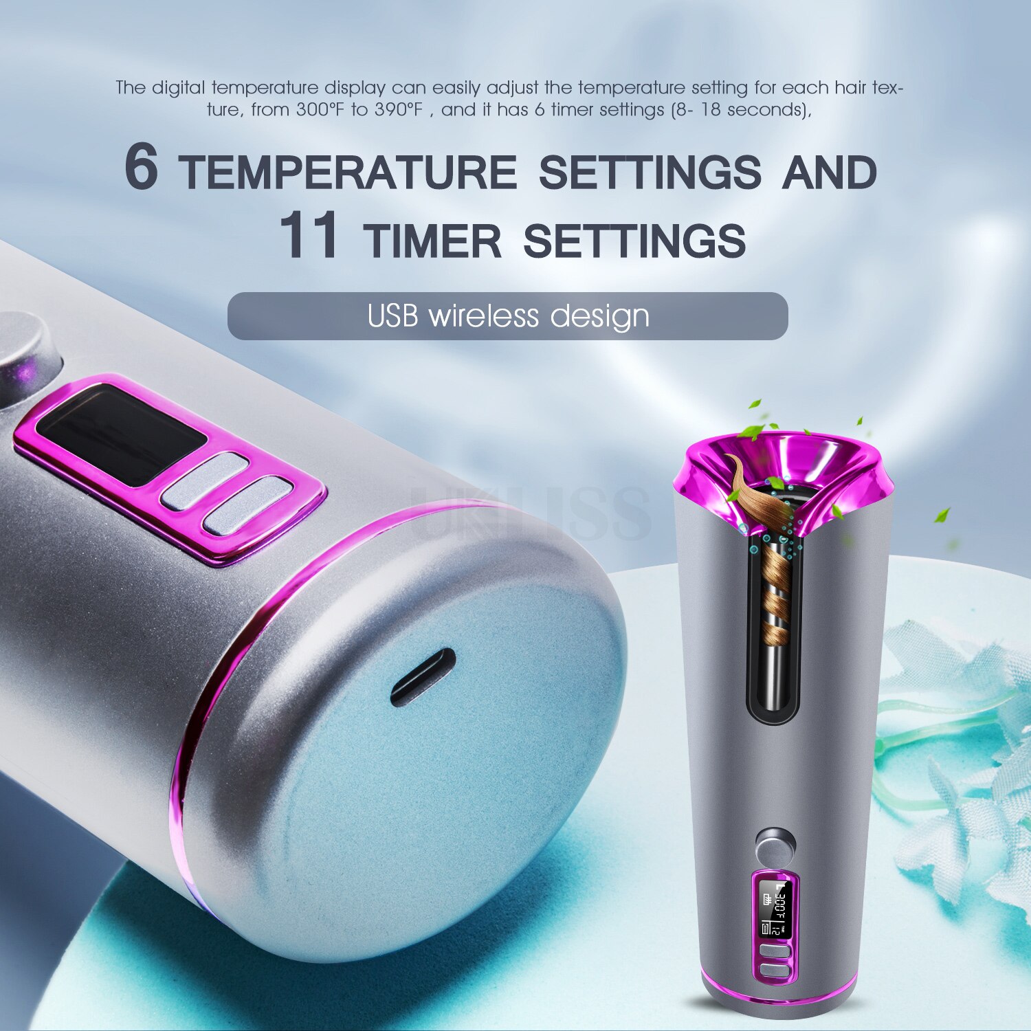 Automatic Rotating Hair Curler Electric Magic Curling Iron Spiral Hair Waver Curling Wand Tongs Ceramic Curly Hair Crimper Iron