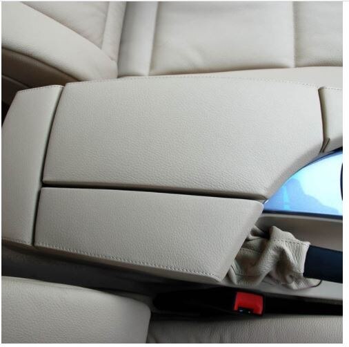 EIDRAN-Tapa de apoyabrazos L/RHD, reposabrazos central, cubierta de cuero, Protector para BMW 5 Series E60 2004 2005 2006 2007: grey RHD