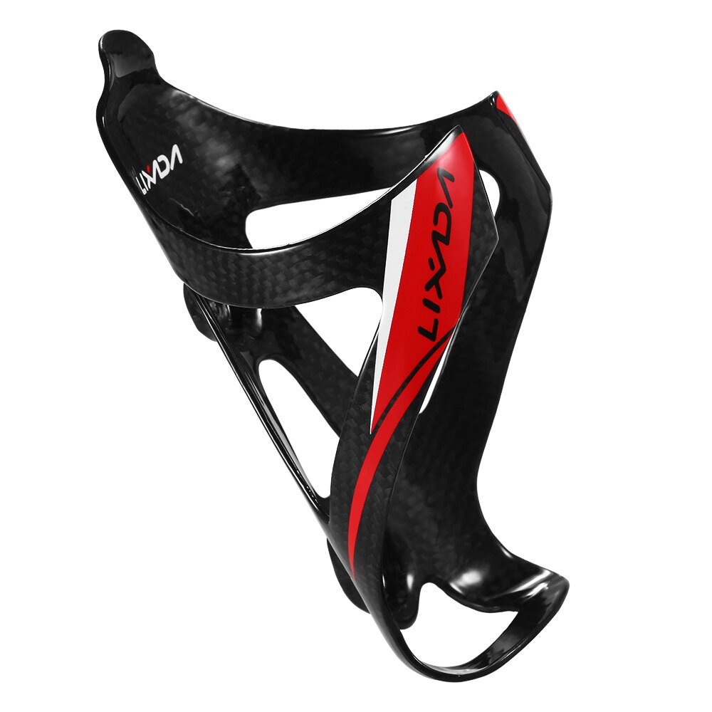 Lixada Super Licht Radfahren Carbon Faser Fahrrad Flasche Käfig Radfahren Wasser Flasche Halter bidonhouder carbon tasse halter für bike: Rot