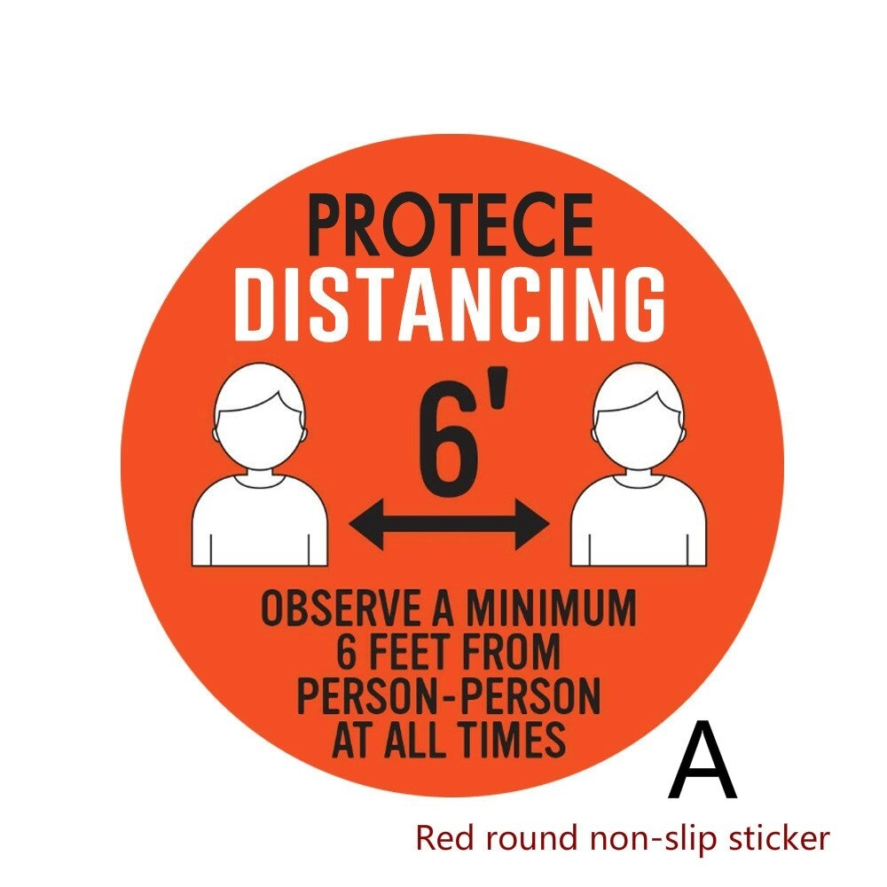 Keep Your Distance Safety Floor Sign Social Distance Circular Floor Sticker Anti Slip Mat: A