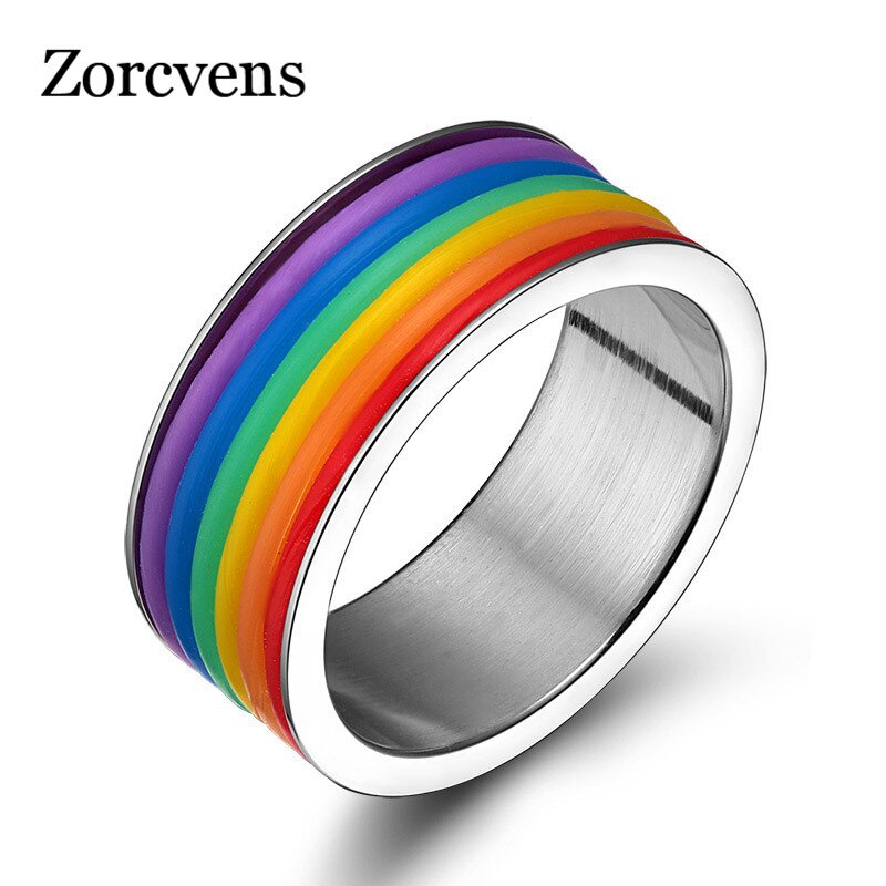 Zorcvens Supply Regenboog Ringen Voor Mannen En Vrouwen In Rvs Selling Ring Titanium Stalen Sieraden