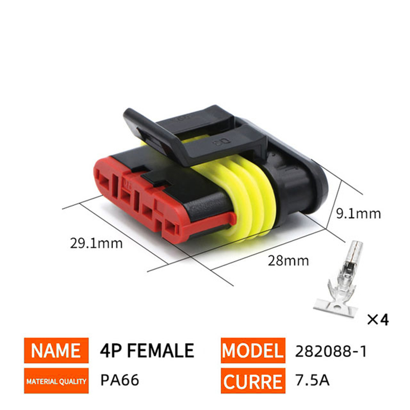 20/50/100Sets 1/2/3/4/5/6 Pin Way AMP Tyco Super Sealed Automotive Wire Connector Electrical Male Female Plug Terminals for Cars