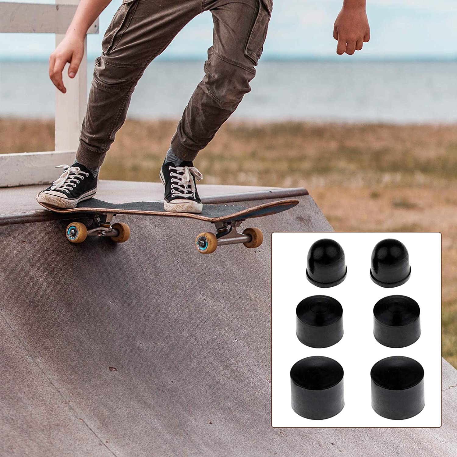 24pcs Skateboard Skateboard Longboard Truck Replacement Pivot Cups Hardware Outdoor Skateboarding Longboard Parts Rebuild Set