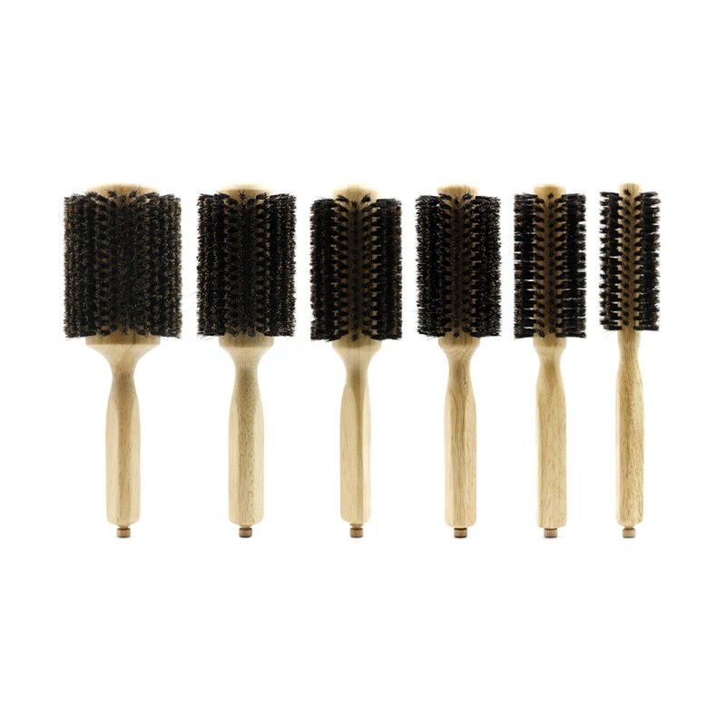 Pure Bristle Brush Removable Detachable Hairdressing Salon Round Brush Hair Brushes Hair Styling