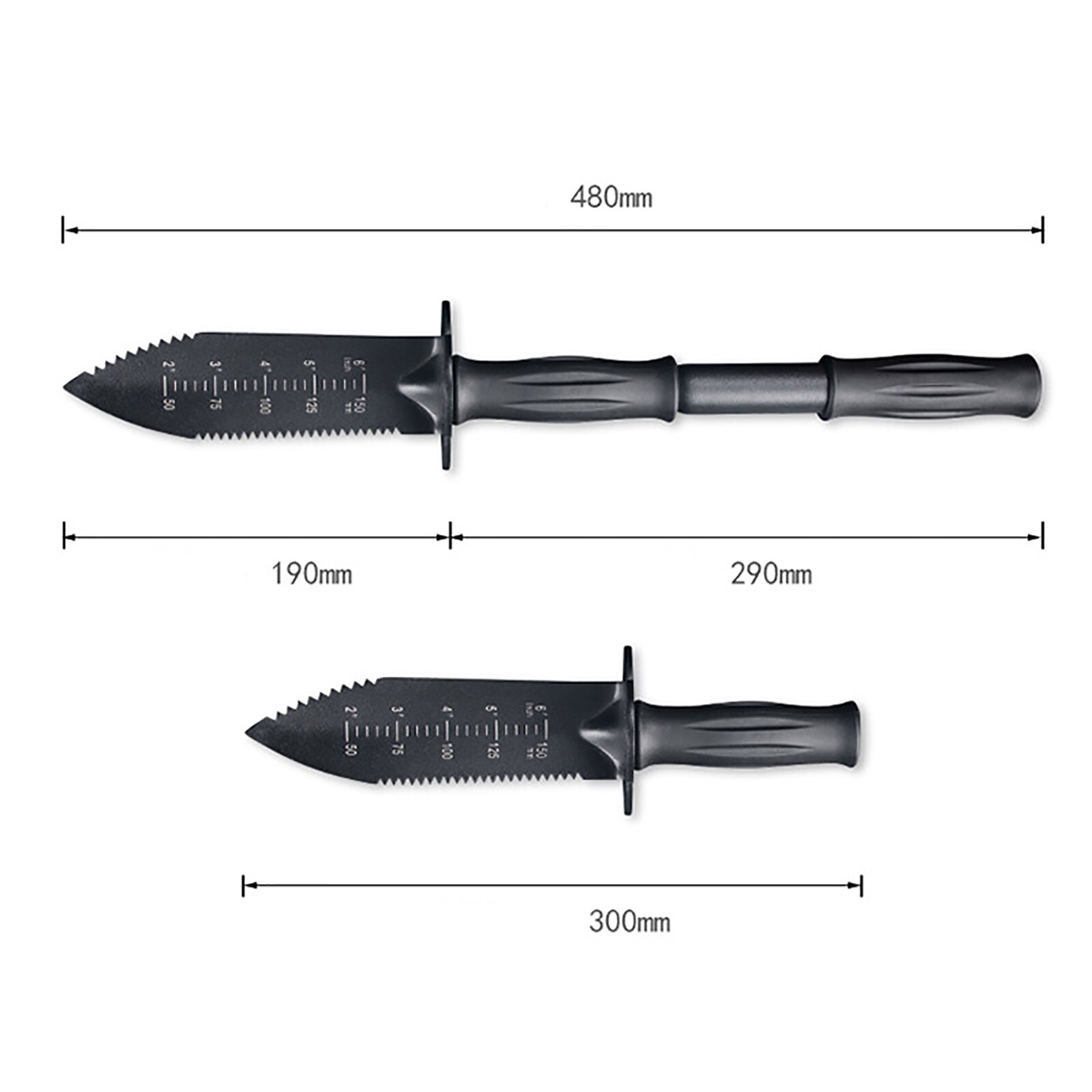 Multifunctional Alloy Steel Garden Sawtooth Shovel with Sheath for Digging Soil Detachable Handle Shovel Knife Tools