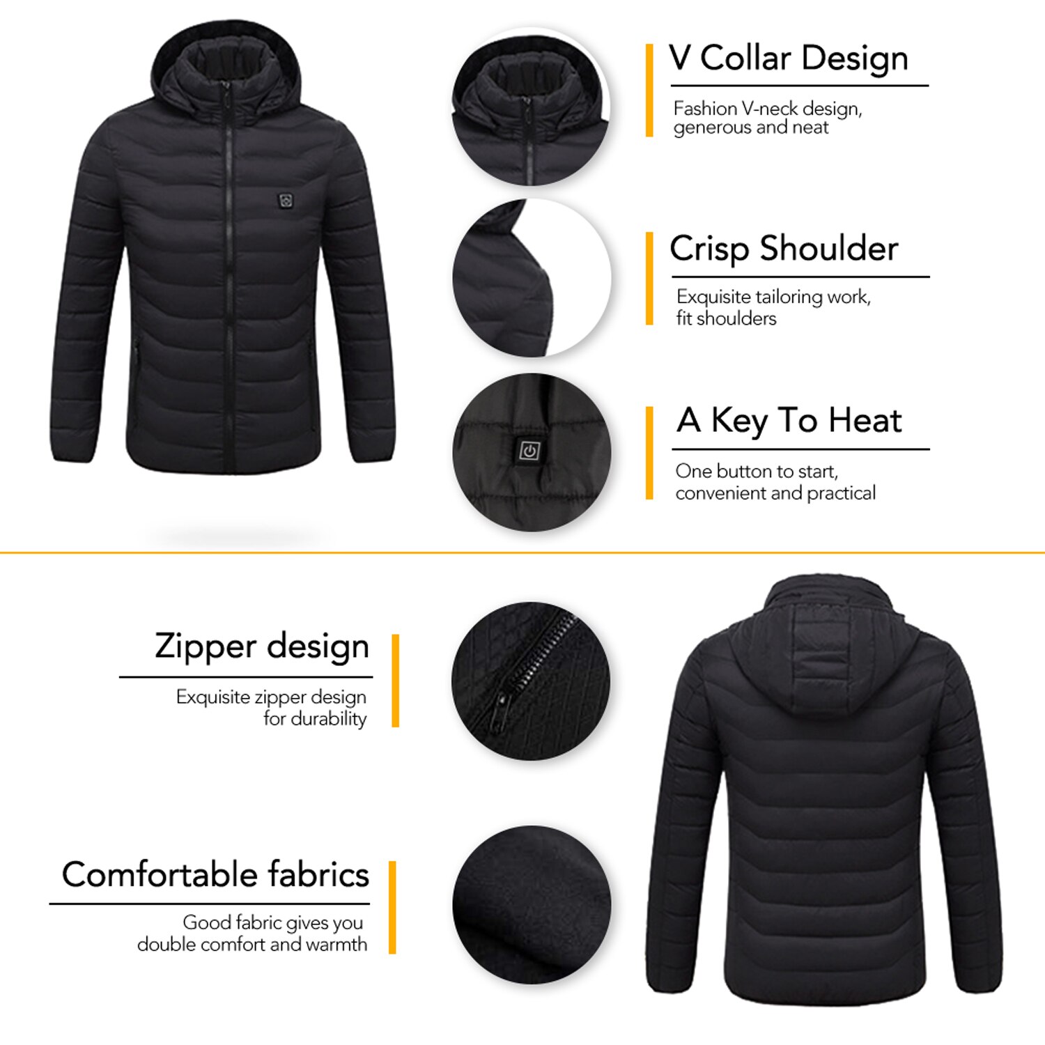 Chaqueta térmica eléctrica de manga larga para hombre y mujer, abrigo térmico con USB para exteriores, ropa térmica y Flexible para invierno, para pesca, senderismo, Unisex