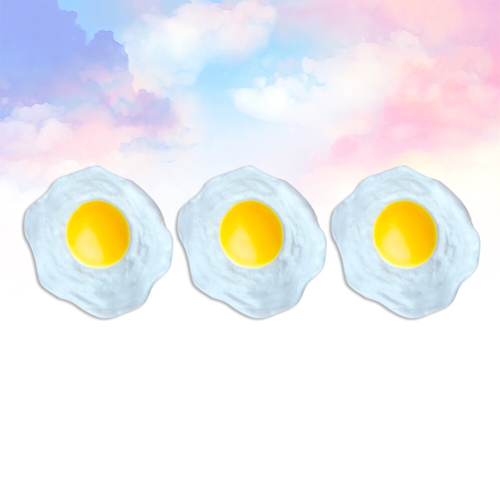3pcs Decompression Toy Durable Novel Practical Fried Egg Shape Decompression Toy for Adults