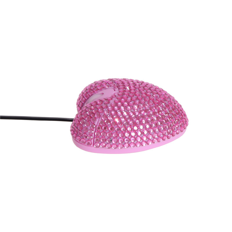 Bedrade Muis Diamond Heart Leuke Roze Mini 3D Muizen 1000 Dpi Optische Usb Laptop Mause Voor Meisje Vrouw pc