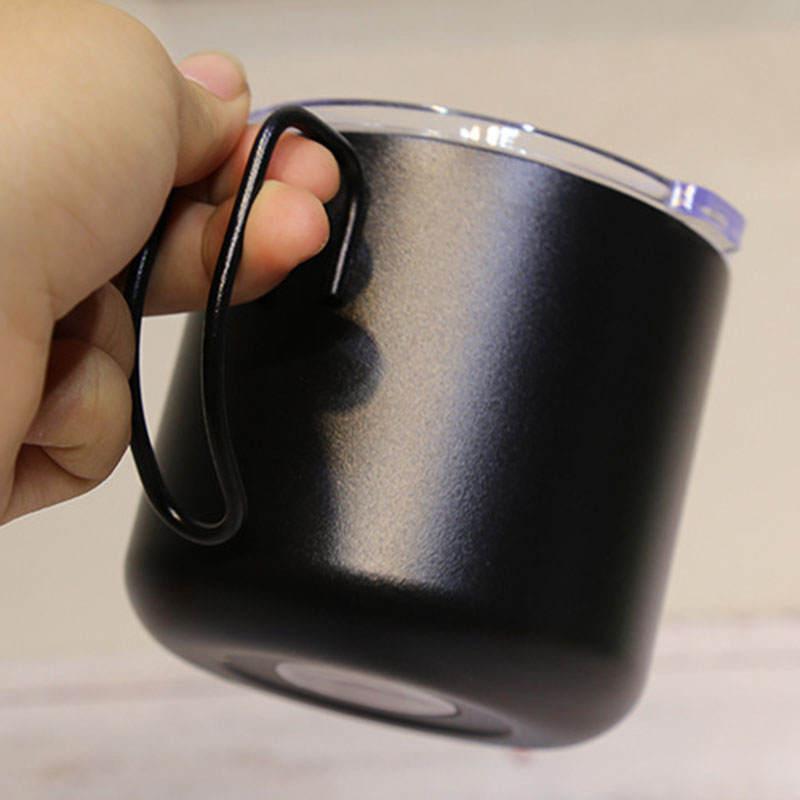 Baispo rustfrit stål kaffekrus med låg amerikansk stil te mælkekop anti-fald rejse krus termisk isolering kaffe tegning