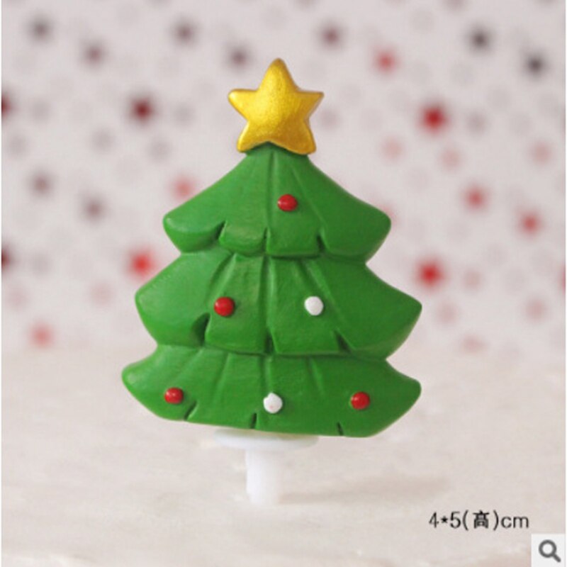 Merry Christmas Cake Toppers Cute Santa Claus Cake Decor Xmas Tree Cupcake Topper Merry Christmas Decor for Home Noel: Olive