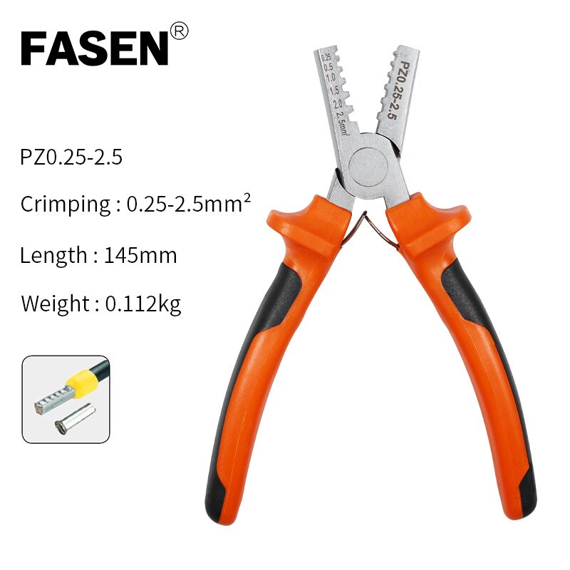 PZ 0.25-2.5/1.5-6 deutsch mini-type crimping pliers sleeve electric tube terminal kit crimping tool set crimping pliers: dark blue