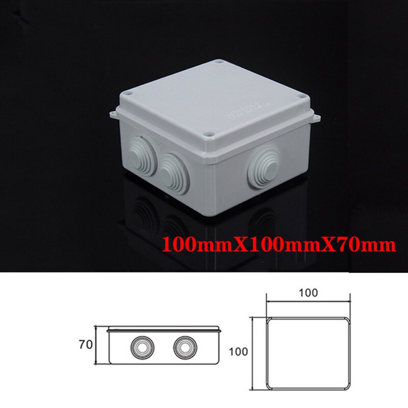 Abs Plastic IP65 Waterdichte Junction Box Diy Outdoor Elektrische Aansluiting Doos Kabel Tak Doos 200x100x70mm: 100X100X70mm