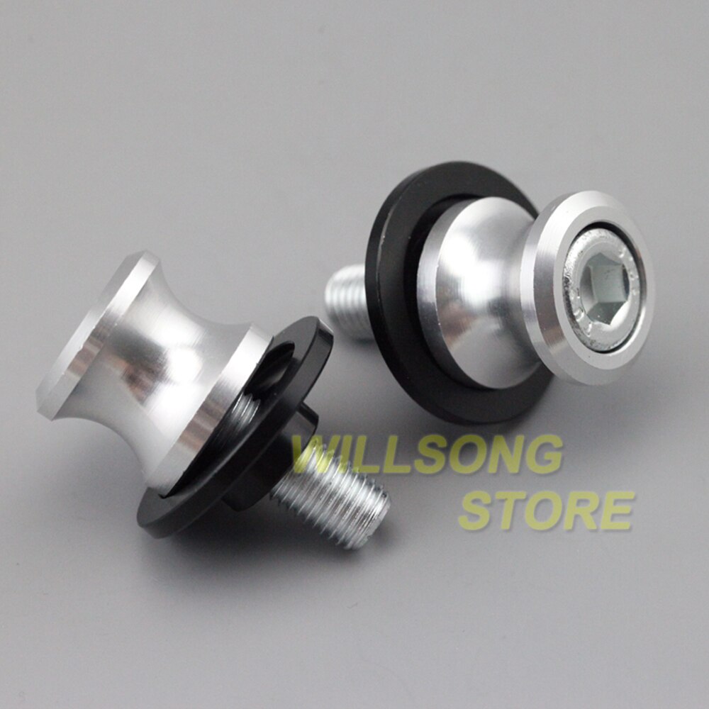 Svängarmsspolar kraschreglage stativskruv för ktm 690 790 1090 1290 smc smc-r supermoto enduro duke super adventure  r 10mm: Silver-