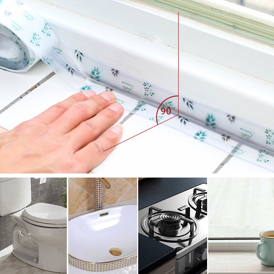 Acrylics Sealing Tapes for Kitchen Bathroom Sink Seal Band Clear Waterproof Wall Corner Seal Sticker