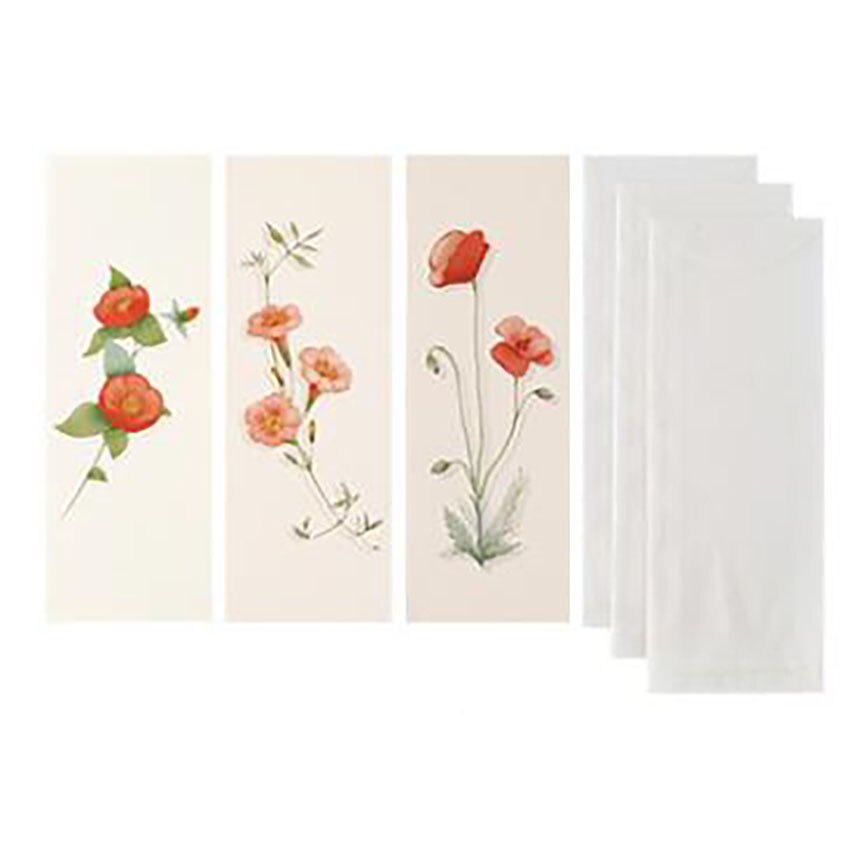 Flower Pattern Letter Pad Envelopes Set 3Pcs Envelope + 3 Sheets Paper Letter Message Greeting Card Paper Letter Stationary: 2