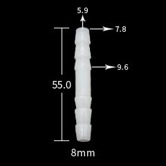 10 stk pagoda plastik slangesamling 1.6 2.4 3.2 4 4.8 5.6 6.4 8 9.5 10 mm rørslangetilbehør: 8.0mm mælkeagtige