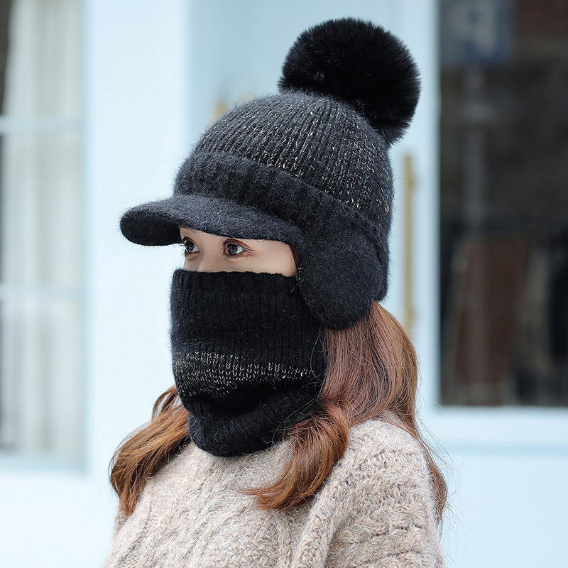 Bonnet Skullies tricoté pour femme, bonnet épais et , couvre-chef de unisexe, ensemble d'équitation en plein air, hiver