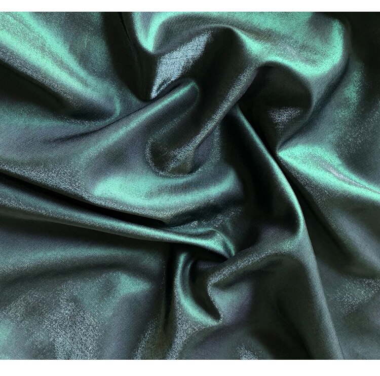 Gekleurde Zijde Linnen-Emerald Green Hoogwaardige Heldere Glossy Zijde Linnen 150Cm Breedte Glad Draperen High Jurk stof AZ001