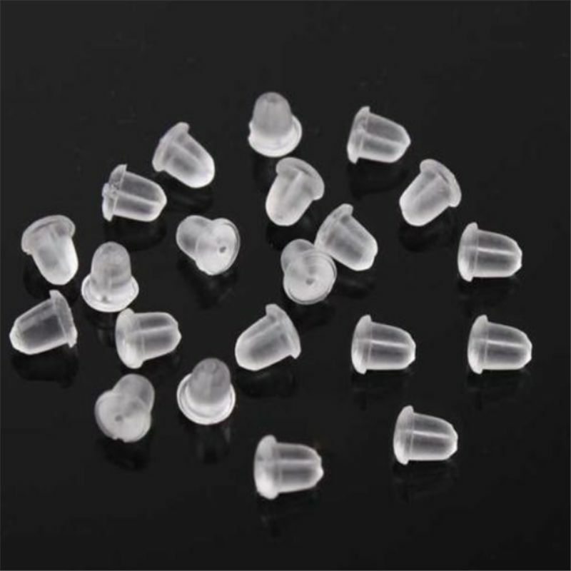 500Pcs 4Mm Half Transparant Rubber Earring Backs Haken Stoppers Oor Bericht Nuts Bevindingen Accessoires Voor Maken Oorbellen